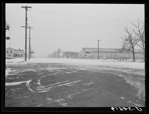 Webster, South Dakota. Beginning of snow blizzard