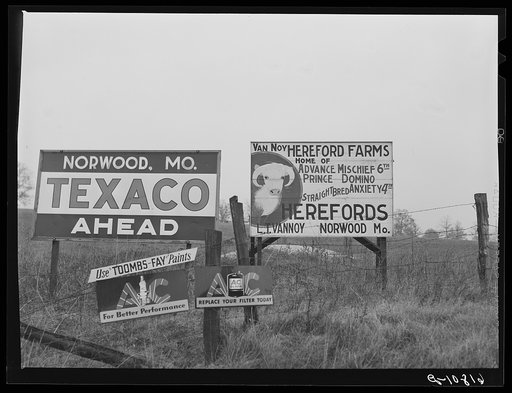 Road signs. Wright County, Missouri