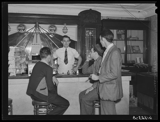 Boys in soft drink parlor. Central City, Kentucky