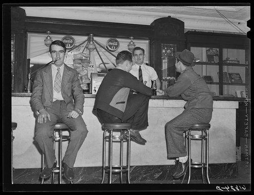 Boys in soft drink parlor. Central City, Kentucky
