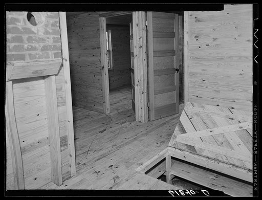 Interior of four-room scattered labor house built by FSA (Farm Security Administration) at cost of five hundred dollars. New Madrid County, Missouri