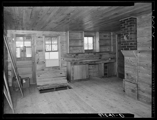 Interior of group labor home at Grayridge, New Madrid County, Missouri.