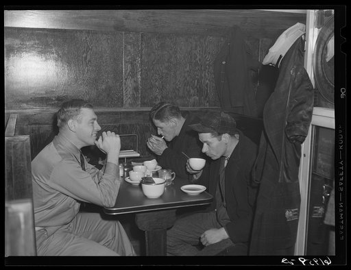 Men in a booth, Busy Bee Restaurant. Radford, Virginia
