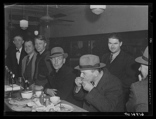 Untitled photo, possibly related to: Crowd at bar of Busy Bee Restaurant. Radford, Virginia