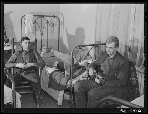 Untitled photo, possibly related to: Men living in room at Mrs. Jones's boardinghouse. Radford, Virginia