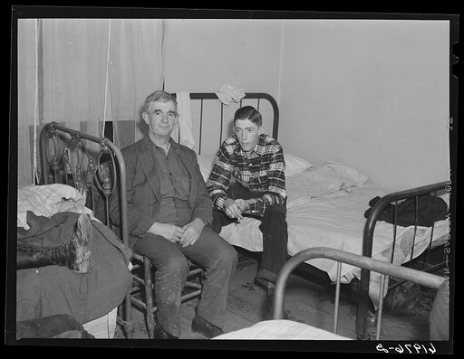 Father and son from Bluefield, West Virginia Both employed at powder plant. Radford, Virginia. In boardinghouse room which they share with four others