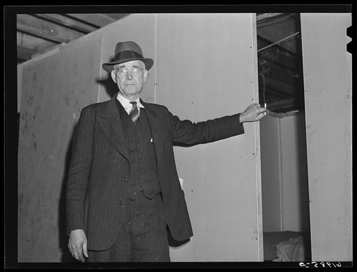 Mr. Tilly, who is fixing up the basement of his secondhand store to house fifty men at three dollars and fifty cents per week. He will spend one thousand dollars on the place. He expects to get it back in six weeks. Radford, Virginia