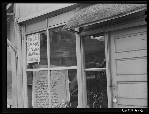 Untitled photo, possibly related to: One of the new rackets come to town--fortune teller. Radford, Virginia