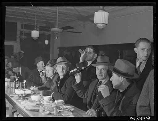 Crowd at bar of Busy Bee Restaurant. Radford, Virginia
