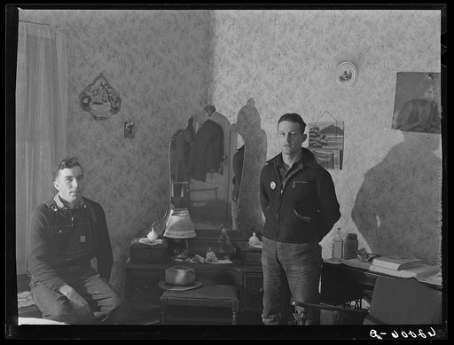 Construction workers at Hercules powder plant in their room in boardinghouse. Radford, Virginia