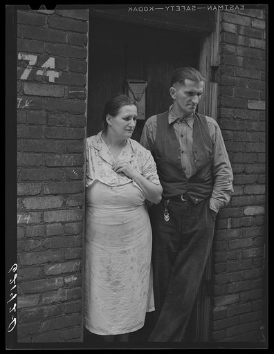 Unemployed steelworker and wife. Ambridge, Pennsylvania