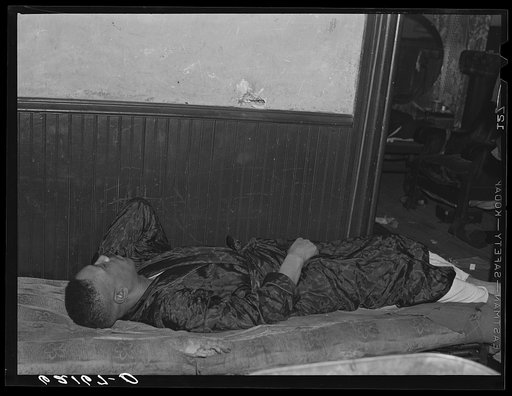 Steelworker who sleeps during the day. He is on the night shift, J & L (Jones and Laughlin) plant. Aliquippa, Pennsylvania