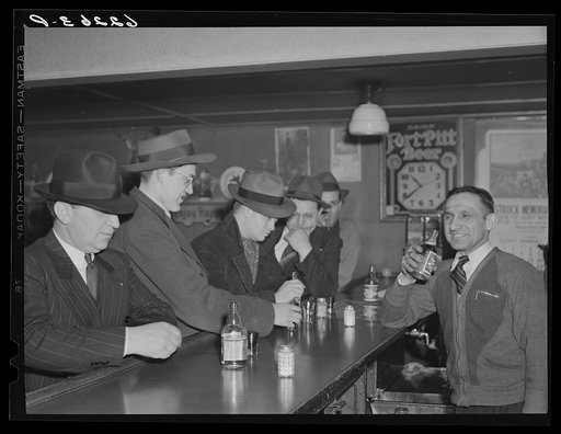 Untitled photo, possibly related to: Bar at Catholic Sokol Club. Ambridge, Pennsylvania