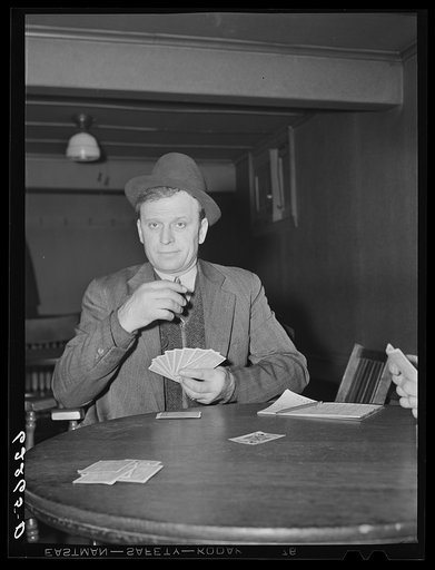 Card game in Catholic Sokol Club. Ambridge, Pennsylvania
