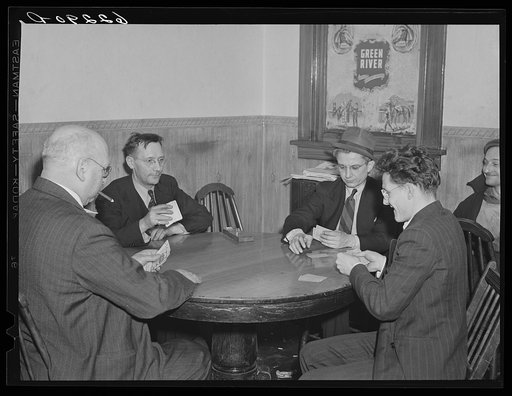 Pinochle game in Czecho-Slovak Dramatic Club. Ambridge, Pennsylvania