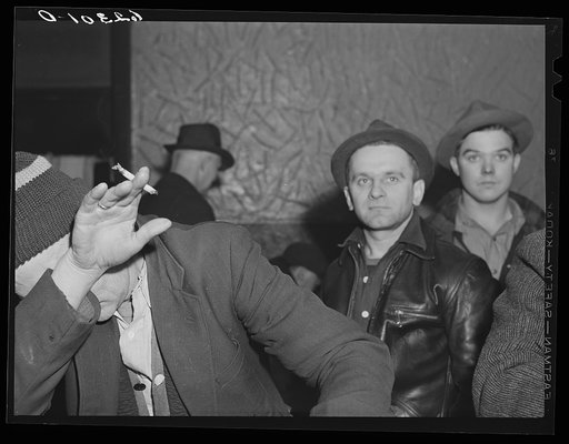 Untitled photo, possibly related to: Steelworkers in beer parlor. Ambridge, Pennsylvania