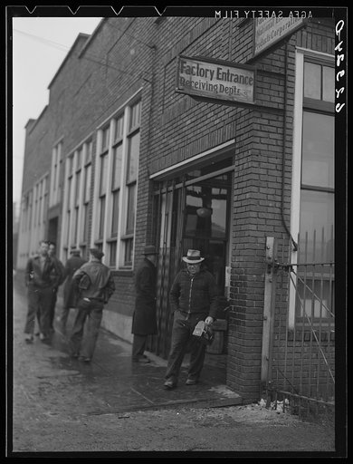 Untitled photo, possibly related to: Men going to work. National Electric Products Company, Ambridge, Pennsylvania