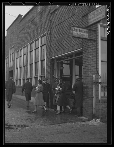 Untitled photo, possibly related to: Men going to work. National Electric Products Company, Ambridge, Pennsylvania