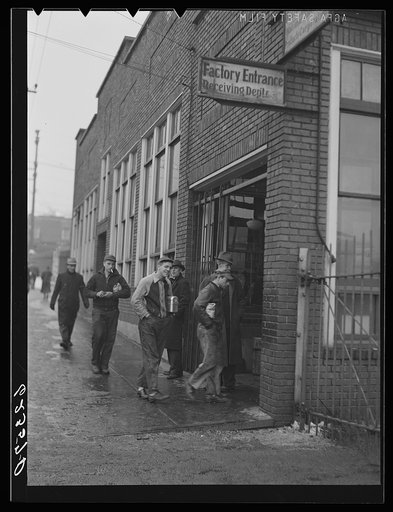 Men going to work. National Electric Products Company, Ambridge, Pennsylvania