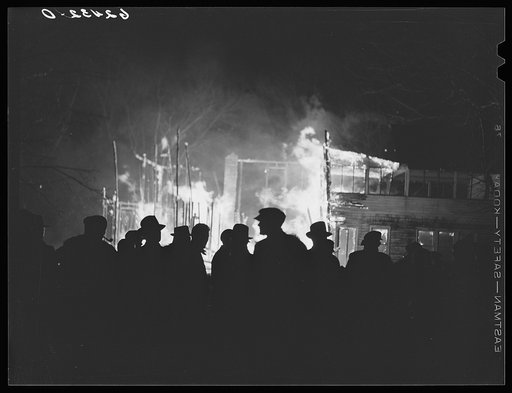 Farmhouse burning along U.S. Highway No. 113. Near Milford, Delaware