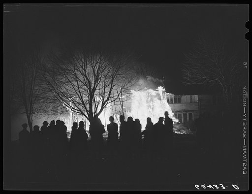 Farmhouse burning along U.S. Highway No. 113. Near Milford, Delaware