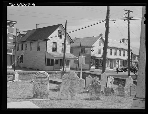 Church yard on main street. Lewes, Delaware