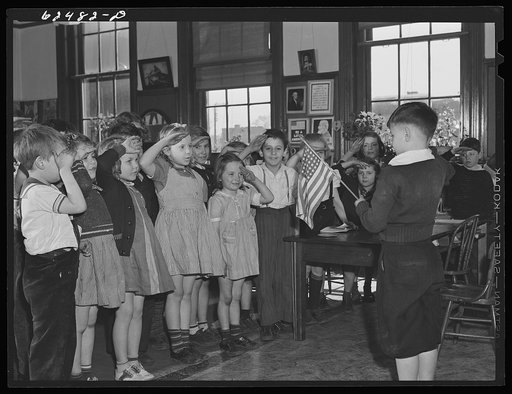 Reciting "I pledge allegiance," etc., public school. Norfolk, Virginia