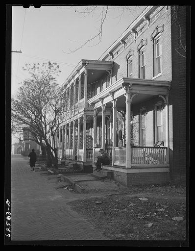 Untitled photo, possibly related to: Defense workers in front of rooming houses. Norfolk, Virginia