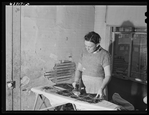 Mother of farm family from North Carolina who have come to Norfolk, Virginia for work in defense industries