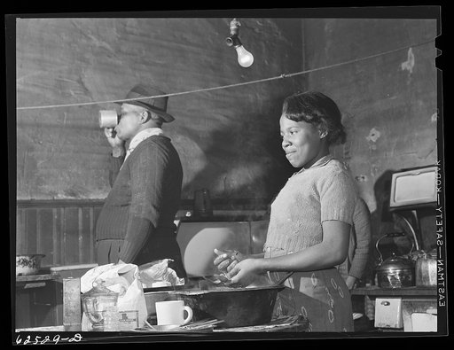 Untitled photo, possibly related to: Kitchen in house which rents for sixteen dollars per month. Negro slum district. Norfolk, Virginia