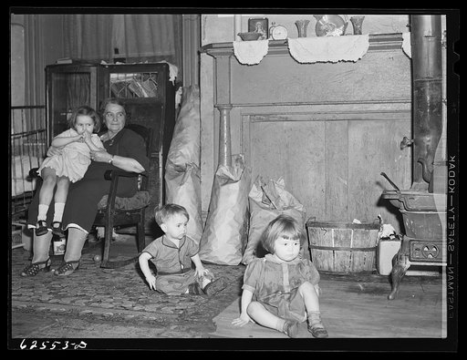 Untitled photo, possibly related to: Child of defense worker from North Carolina who lives with family (wife and three children) in one room apartment in Helping Hand Mission. Portsmouth, Virginia