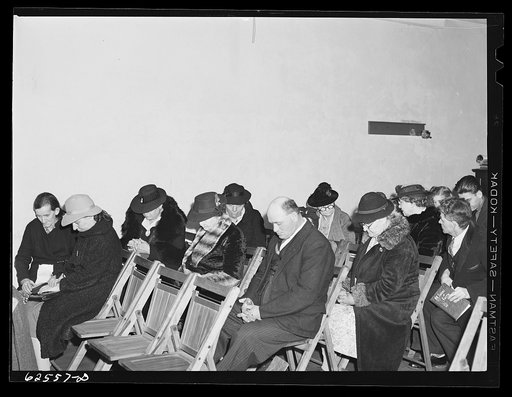 Prayer. Evening service of Helping Hand Mission. Portsmouth, Virginia