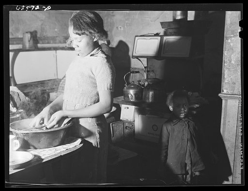 Untitled photo, possibly related to: Kitchen in house which rents for sixteen dollars per month. Negro slum district. Norfolk, Virginia