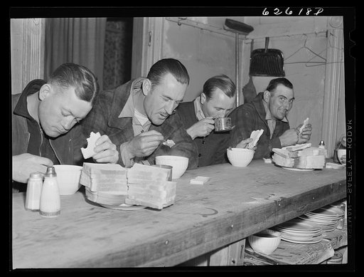 Men eating at Salvation Army. Newport News, Virginia