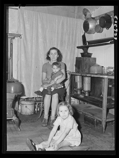 Untitled photo, possibly related to: Family of defense worker from North Carolina. They live in one-room apartment in Helping Hand Mission. Portsmouth, Virginia