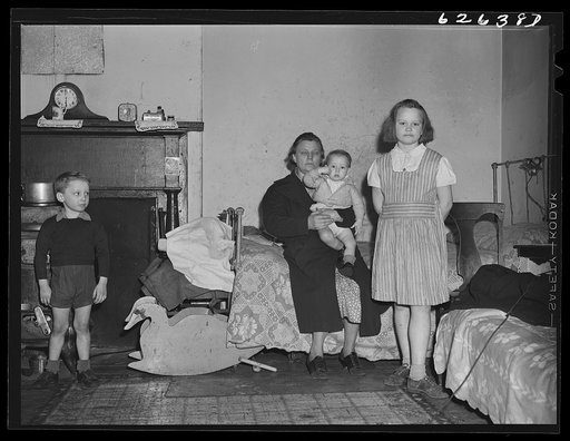Untitled photo, possibly related to: Mother and child of destitute family of five living in one room at Helping Hand Mission. Portsmouth, Virginia