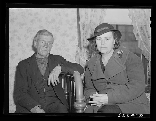 Untitled photo, possibly related to: Man and wife just up from South Carolina. They stayed two nights at Salvation Army, today he got a job in shipyards, and they moved into eight dollars a week one-room apartment. Newport News, Virginia