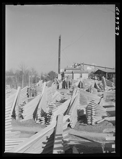 Untitled photo, possibly related to: Lumber mill. Tappahannock, Virginia