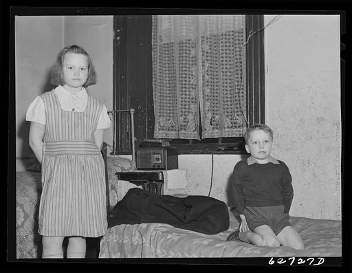 Untitled photo, possibly related to: Mother and child of destitute family of five living in one room at Helping Hand Mission. Portsmouth, Virginia