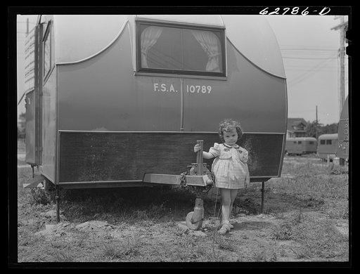 Child of defense worker living in FSA (Farm Security Adminsitration) trailer camp. Erie, Pennsylvania