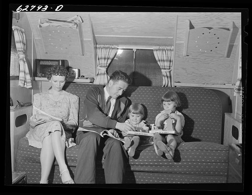 Defense worker from Alabama in trailer home with family. Erie, Pennsylvania