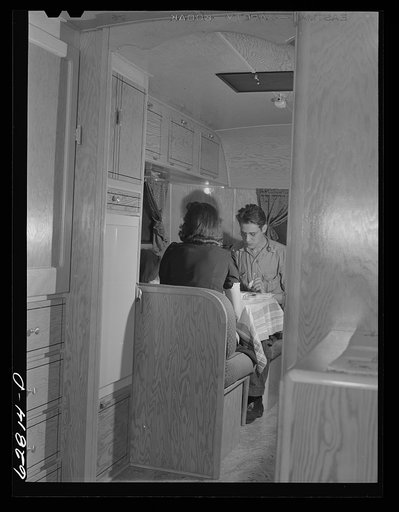 Untitled photo, possibly related to: Jack Cutter and family at dinner. FSA (Farm Security Administration) trailer camp. Erie, Pennsylvania