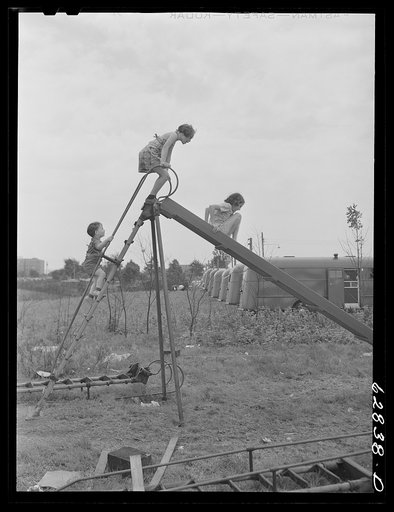 Playground at FSA (Farm Security Administration) trailer camp. Erie, Pennsylvania
