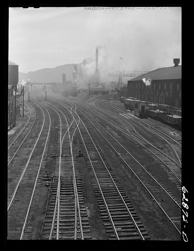 Railroad yards. Carnegie-Illinois steel plant. Etna, Pennsylvania