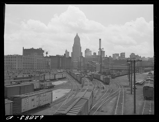 Untitled photo, possibly related to: Carloads of fruits and vegetables at terminal. Pittsburgh, Pennsylvania