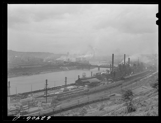 Jones Laughlin steel company, on both sides of the river. Pittsburgh, Pennsylvania