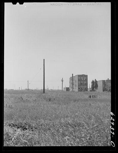 Untitled photo, possibly related to: Apartment dwellings on outskirts of Chicago, Illinois