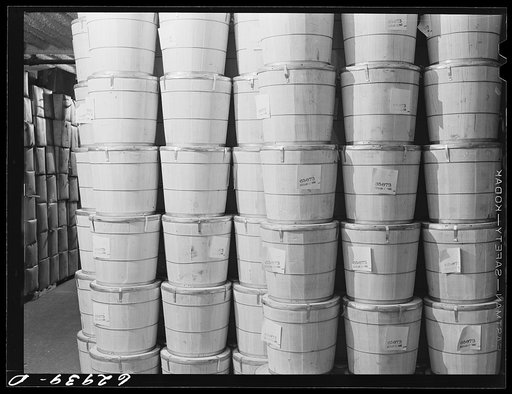 Butter at Fulton Market cold storage plant. Chicago, Illinois