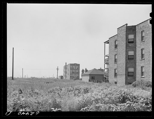 Apartment dwellings on outskirts of Chicago, Illinois