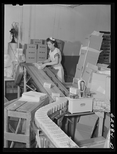 Packing butter at Land O'Lakes plant. Chicago, Illinois